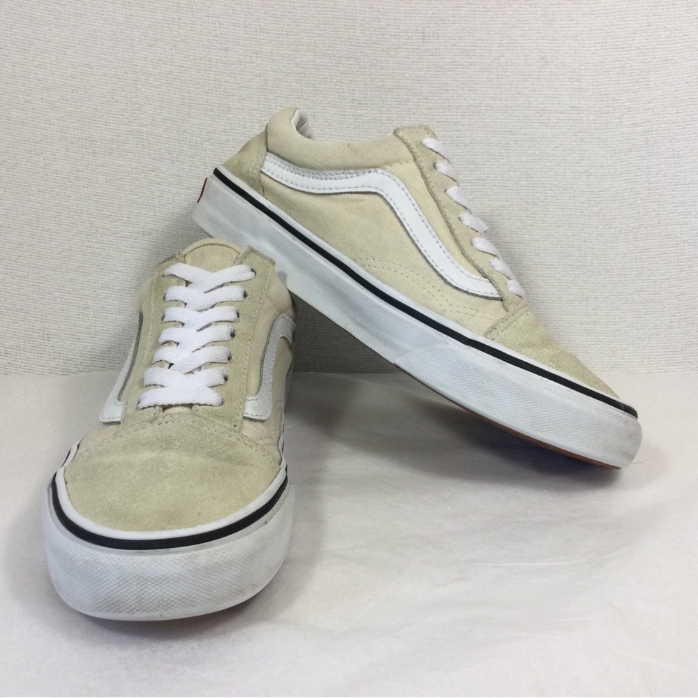 Vans Shoes Beige Suede Canvas Men 4.5 Women 6 Skateboard Street Casual Sneaker